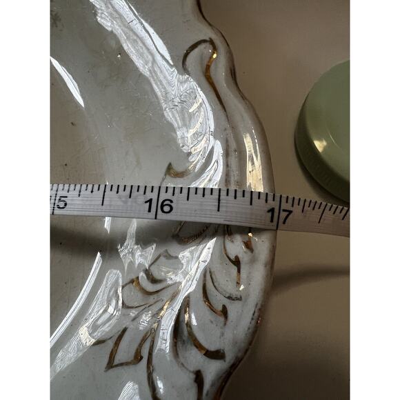 Vintage Platter "Naomi" Floral Scalloped Edge 17” Serving Dish Plate Pink Roses - Picture 14 of 15